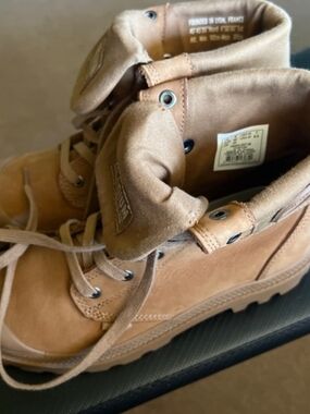 Kids Tan Lace-Up Outdoor Boots